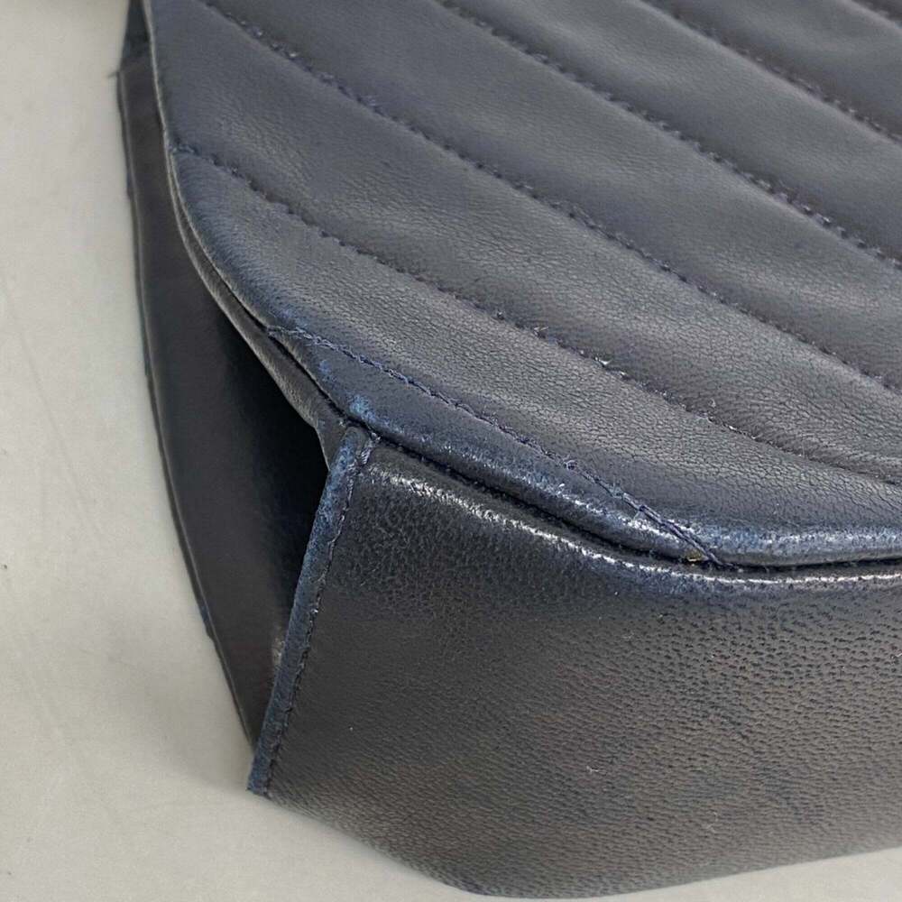 CHANEL Blue Lambskin Leather Shoulder Bag - Picture 6 of 10